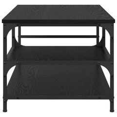 Coffee Table 90x49x40 cm Engineered Wood Black oak