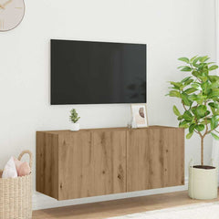vidaXL TV Wall Cabinet with LED Lights Width 100 cm