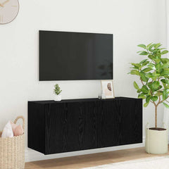 vidaXL TV Wall Cabinet Black Oak Engineered Wood 1