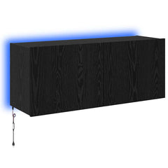 TV Wall Cabinet with LED Lights 1 Width 100 cm Black oak 41 cm