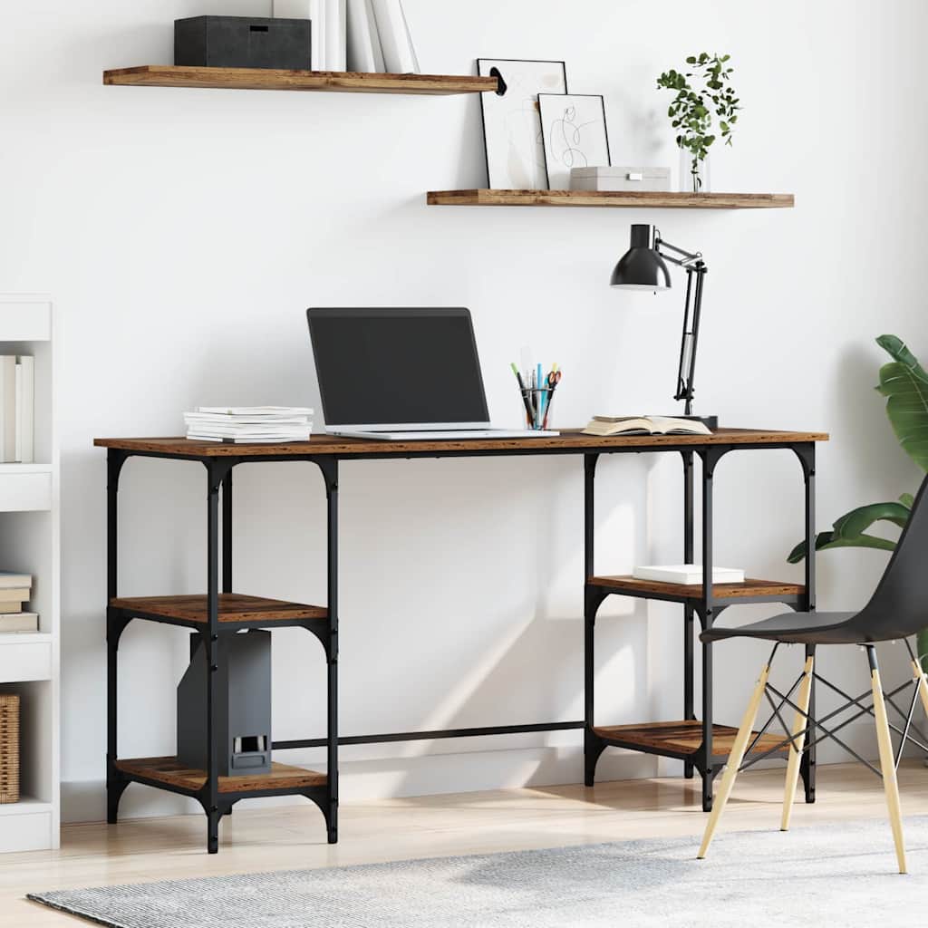 vidaXL Desk 140x50x75 cm Metal and Engineered Wood