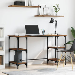 vidaXL Desk 140x50x75 cm Metal and Engineered Wood