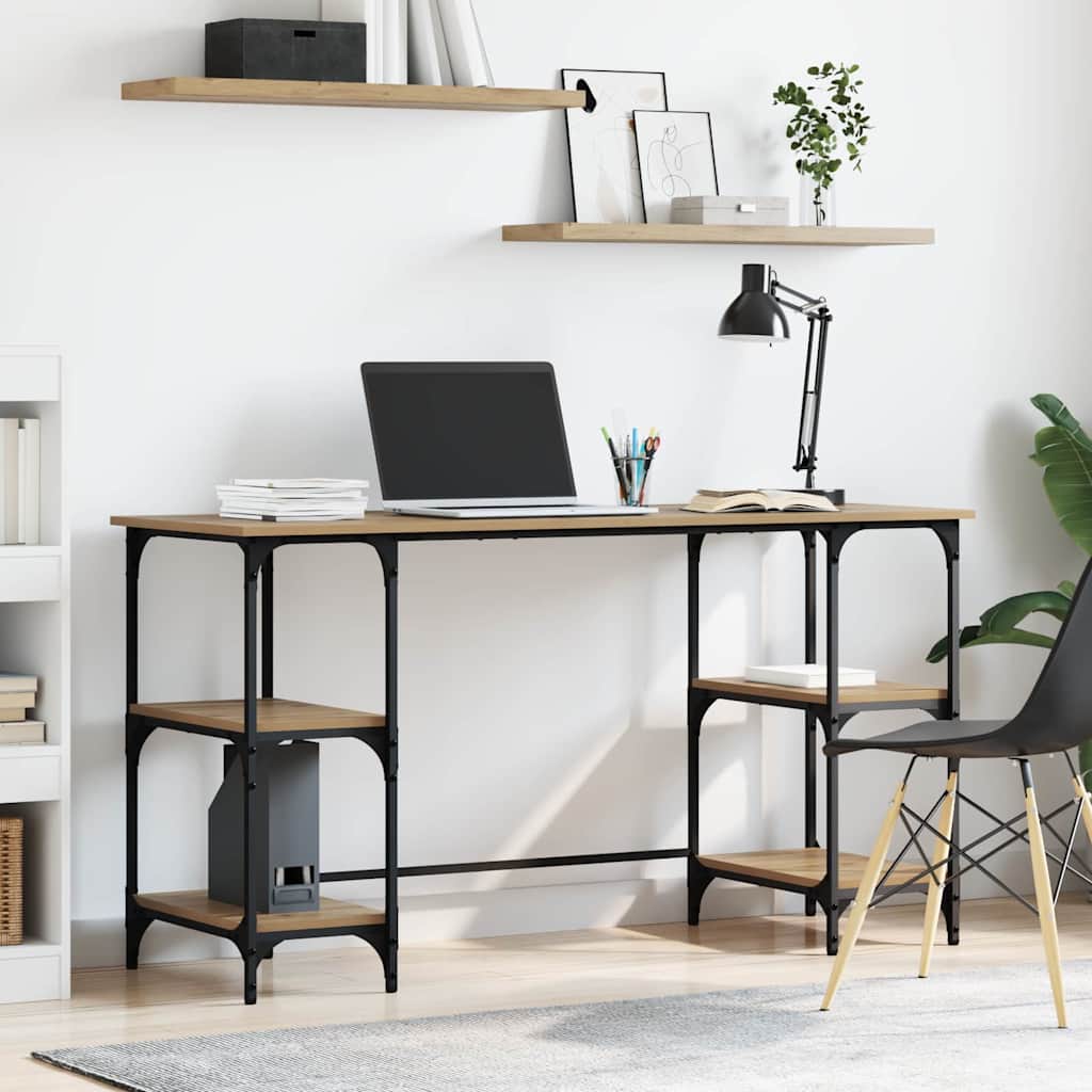 vidaXL Desk 140x50x75 cm Metal and Engineered Wood