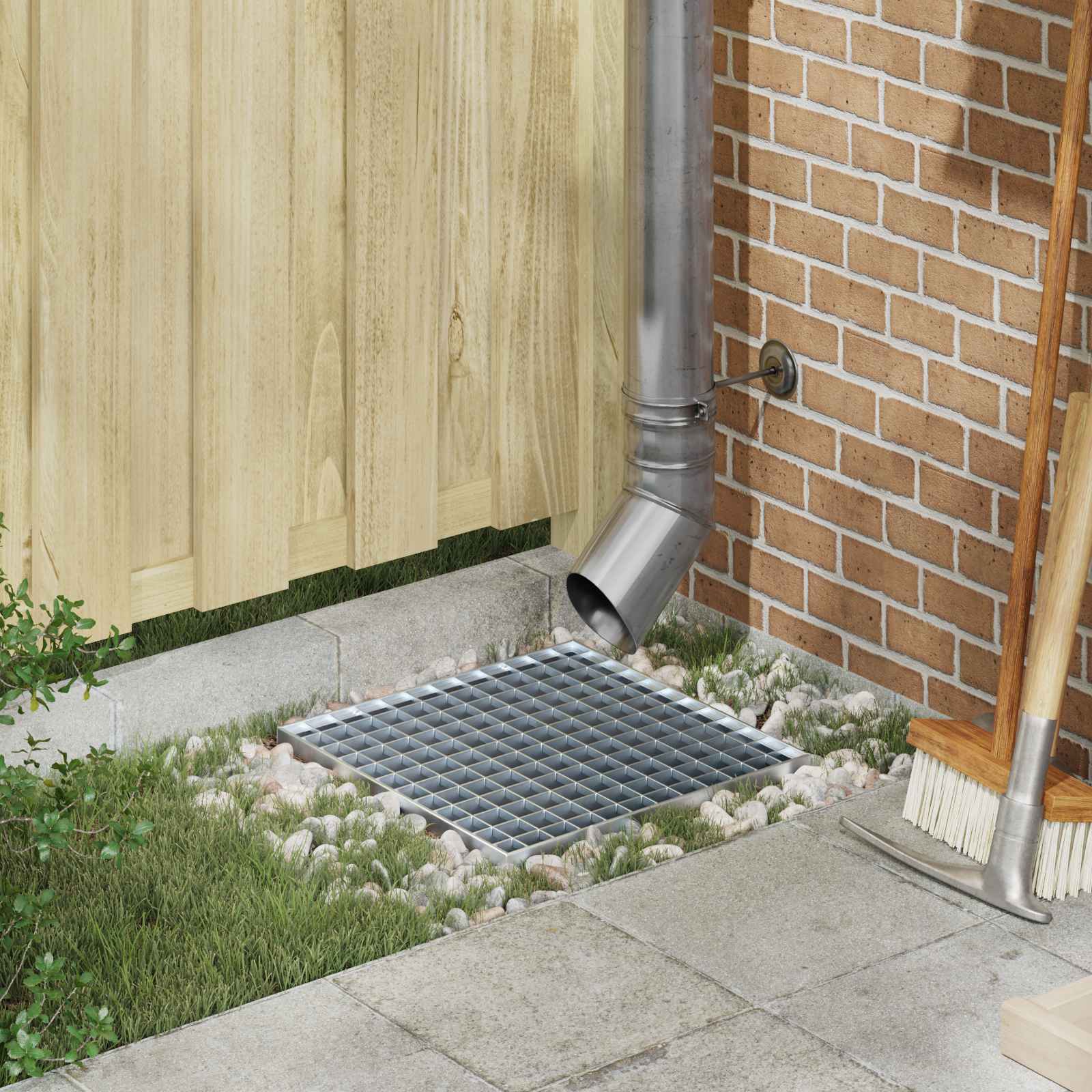 vidaXL Grating Silver 40 x 40 x 2 cm Hot-Dip Galvanised Steel 1
