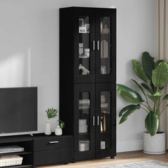 vidaXL Highboard FLORIN 60 x 35 x 182 cm Black Engineered Wood 1