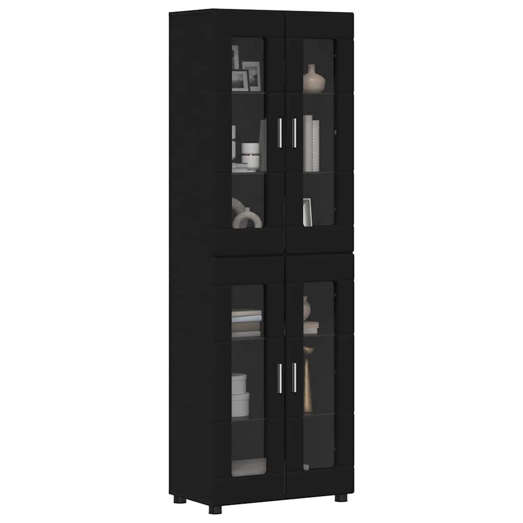 vidaXL Highboard FLORIN 60 x 35 x 182 cm Black Engineered Wood 3