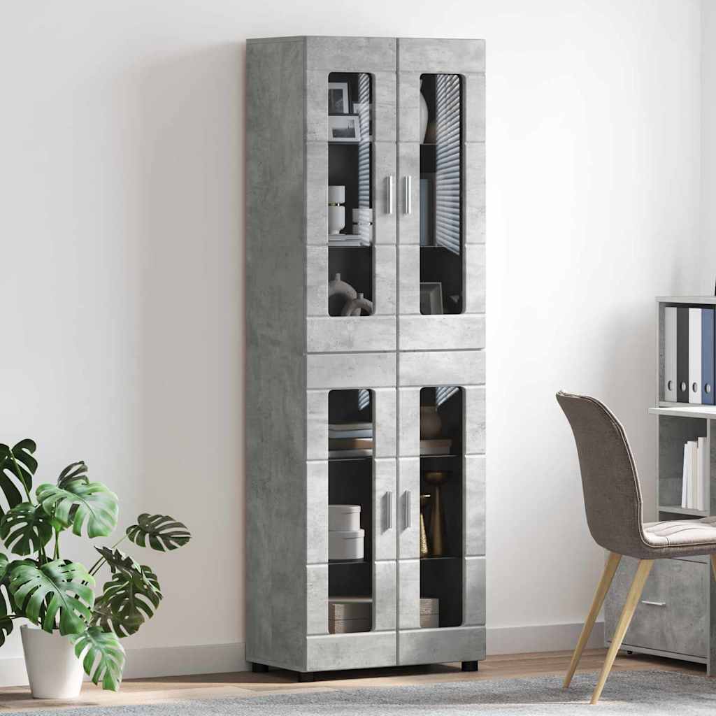 vidaXL Highboard FLORIN 60 x 35 x 182 cm Concrete Grey Engineered Wood 4