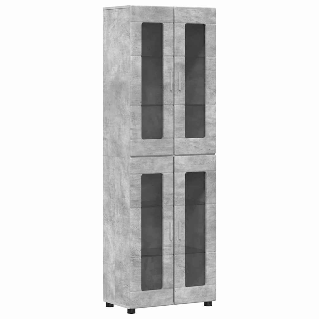vidaXL Highboard FLORIN 60 x 35 x 182 cm Concrete Grey Engineered Wood 2