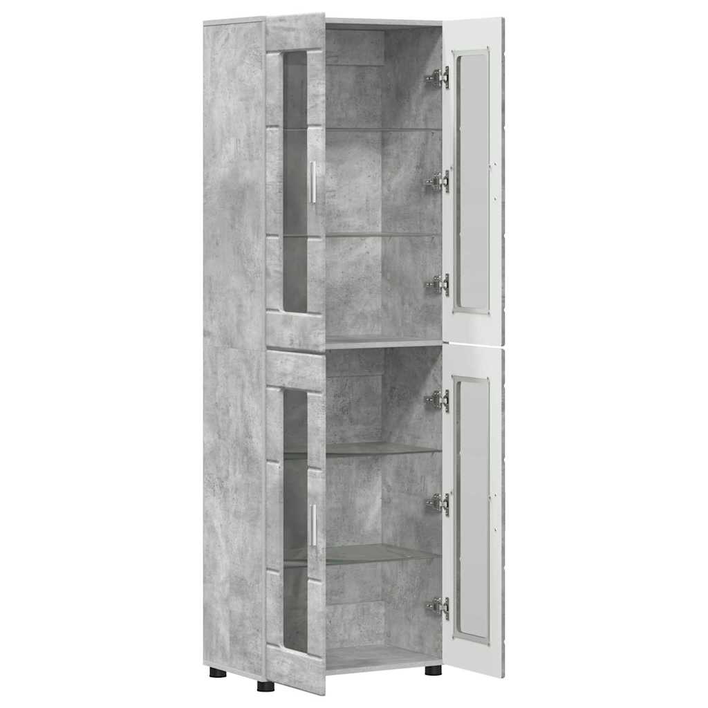 vidaXL Highboard FLORIN 60 x 35 x 182 cm Concrete Grey Engineered Wood 5