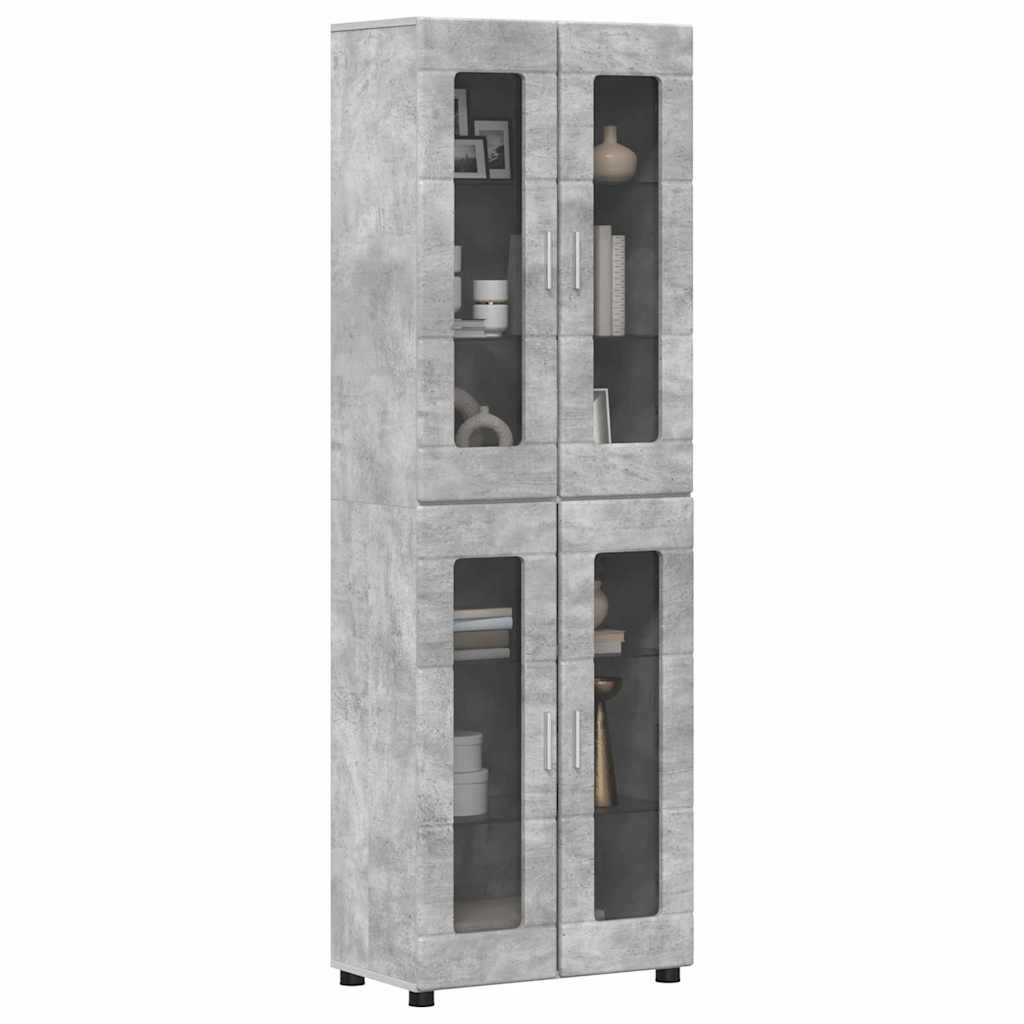 vidaXL Highboard FLORIN 60 x 35 x 182 cm Concrete Grey Engineered Wood 3