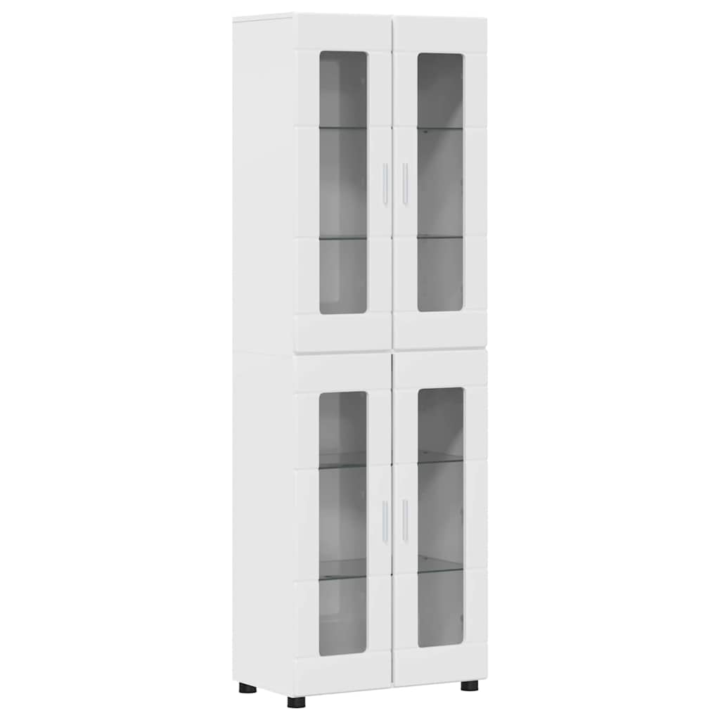 vidaXL Highboard FLORIN 60 x 35 x 182 cm High Gloss White 2