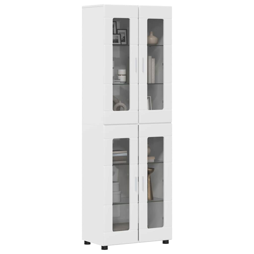 vidaXL Highboard FLORIN 60 x 35 x 182 cm High Gloss White 3