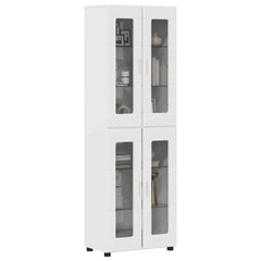TV Cabinet Set FLORIN 3 pcs 150 x 39 x 30 cm High gloss white with 4 glass doors