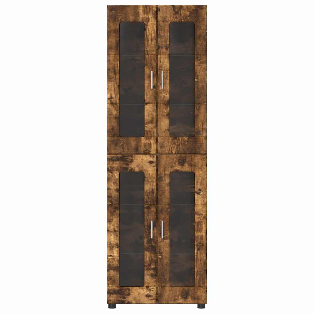 vidaXL Highboard FLORIN 60 x 35 x 182 cm Smoked Oak Engineered Wood 6