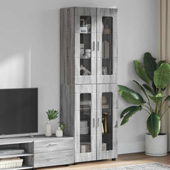 vidaXL Highboard FLORIN 60 x 35 x 182 cm Grey Sonoma Engineered Wood 1