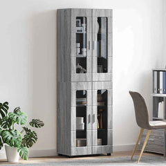 vidaXL Highboard FLORIN 60 x 35 x 182 cm Grey Sonoma Engineered Wood 4