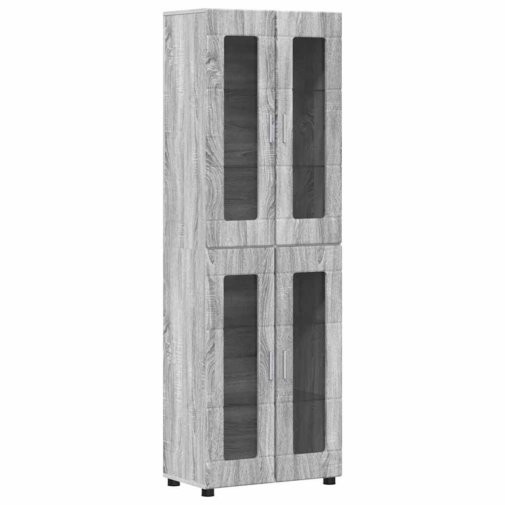 vidaXL Highboard FLORIN 60 x 35 x 182 cm Grey Sonoma Engineered Wood 2