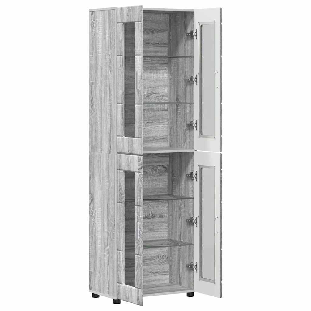vidaXL Highboard FLORIN 60 x 35 x 182 cm Grey Sonoma Engineered Wood 5