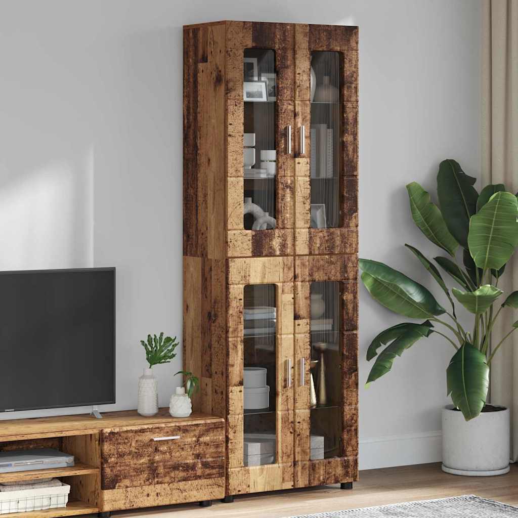 vidaXL Highboard FLORIN 60 x 35 x 182 cm Old Wood Engineered Wood 1