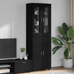 vidaXL Highboard FLORIN Black 60 x 35 x 182 cm Engineered Wood 1