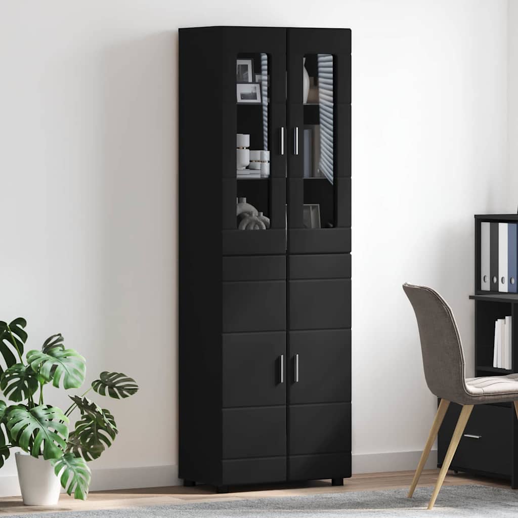 vidaXL Highboard FLORIN Black 60 x 35 x 182 cm Engineered Wood 4