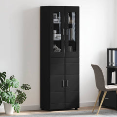 vidaXL Highboard FLORIN Black 60 x 35 x 182 cm Engineered Wood 4