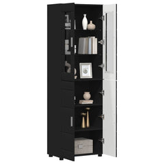 vidaXL Highboard FLORIN Black 60 x 35 x 182 cm Engineered Wood 3