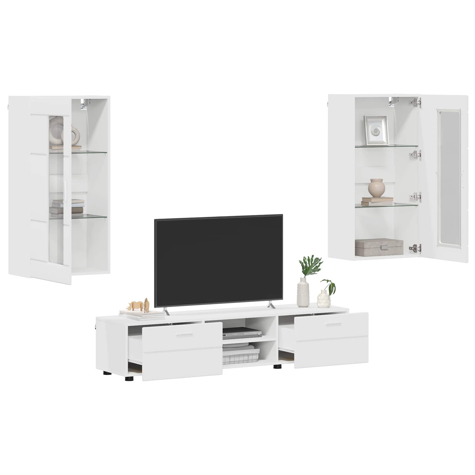vidaXL TV Cabinet Set FLORIN 3 pcs White Engineered Wood 3