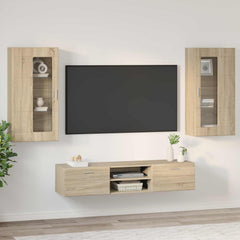 vidaXL TV Cabinet Set FLORIN 3 pcs Sonoma Oak Engineered Wood 4