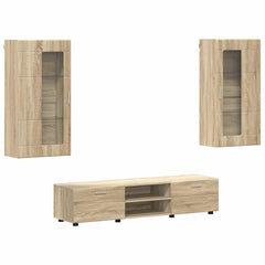 TV Cabinet Set FLORIN 3 pcs 150 x 39 x 30 cm Sonoma oak Wall cabinet +TV cabinet with 2 drawers