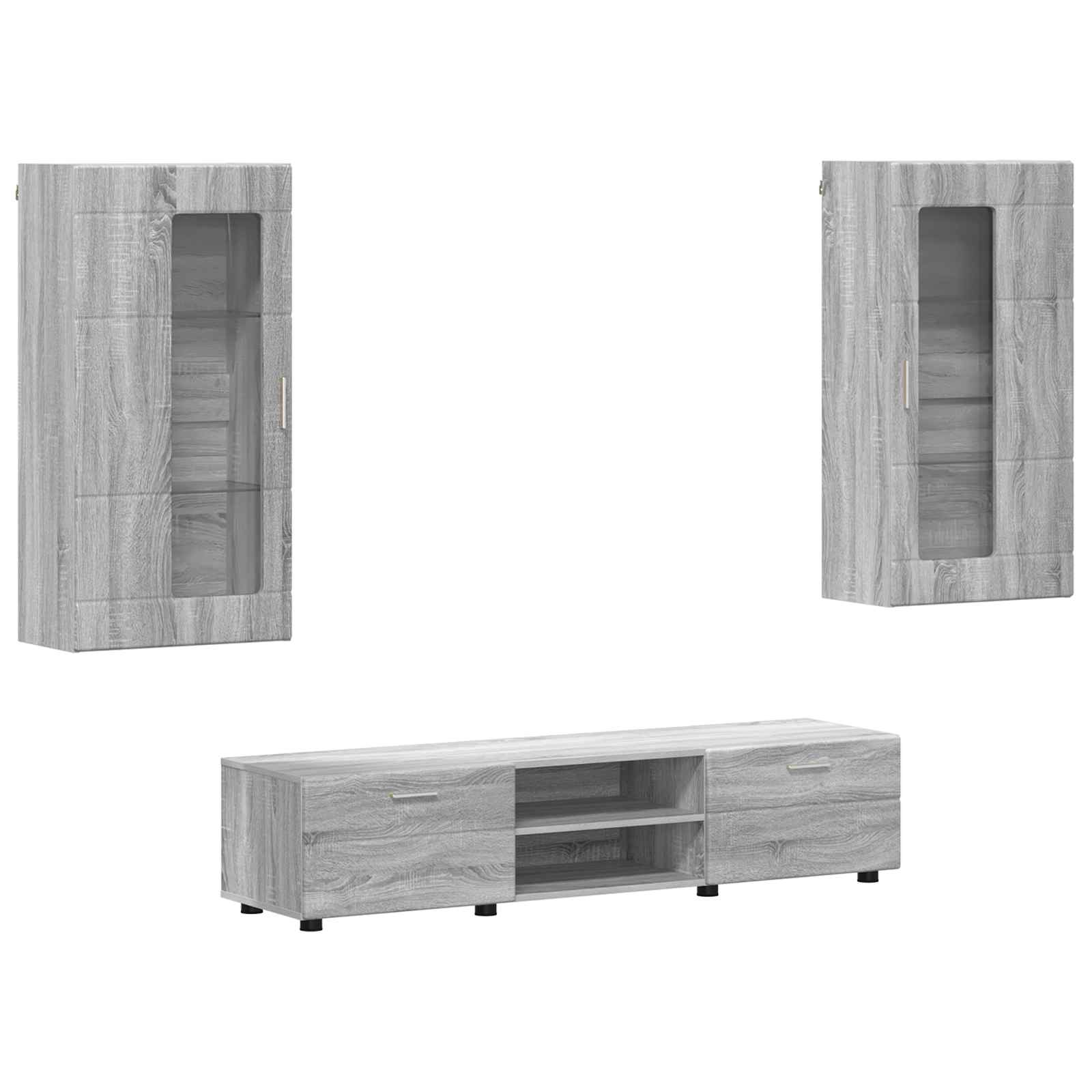 vidaXL TV Cabinet Set FLORIN 3 pcs Grey Sonoma Engineered Wood 2