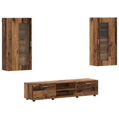 vidaXL TV Cabinet Set FLORIN 3 pcs Old Wood Engineered Wood 2