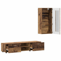 vidaXL TV Cabinet Set FLORIN 3 pcs Old Wood Engineered Wood 5