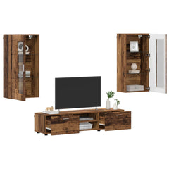 vidaXL TV Cabinet Set FLORIN 3 pcs Old Wood Engineered Wood 3
