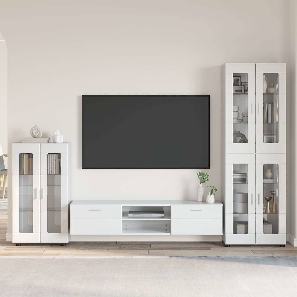 vidaXL TV Cabinet Set FLORIN 3 pcs 150 x 39 x 30 cm High Gloss White
