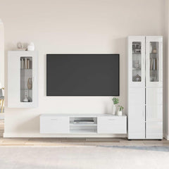 vidaXL TV Cabinet Set FLORIN 3 pcs 150 x 39 x 30 cm High Gloss White