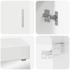 vidaXL Bathroom Furniture Set TULUM 3 pcs High Gloss White 4