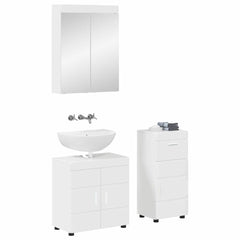 vidaXL Bathroom Furniture Set TULUM 3 pcs High Gloss White 2