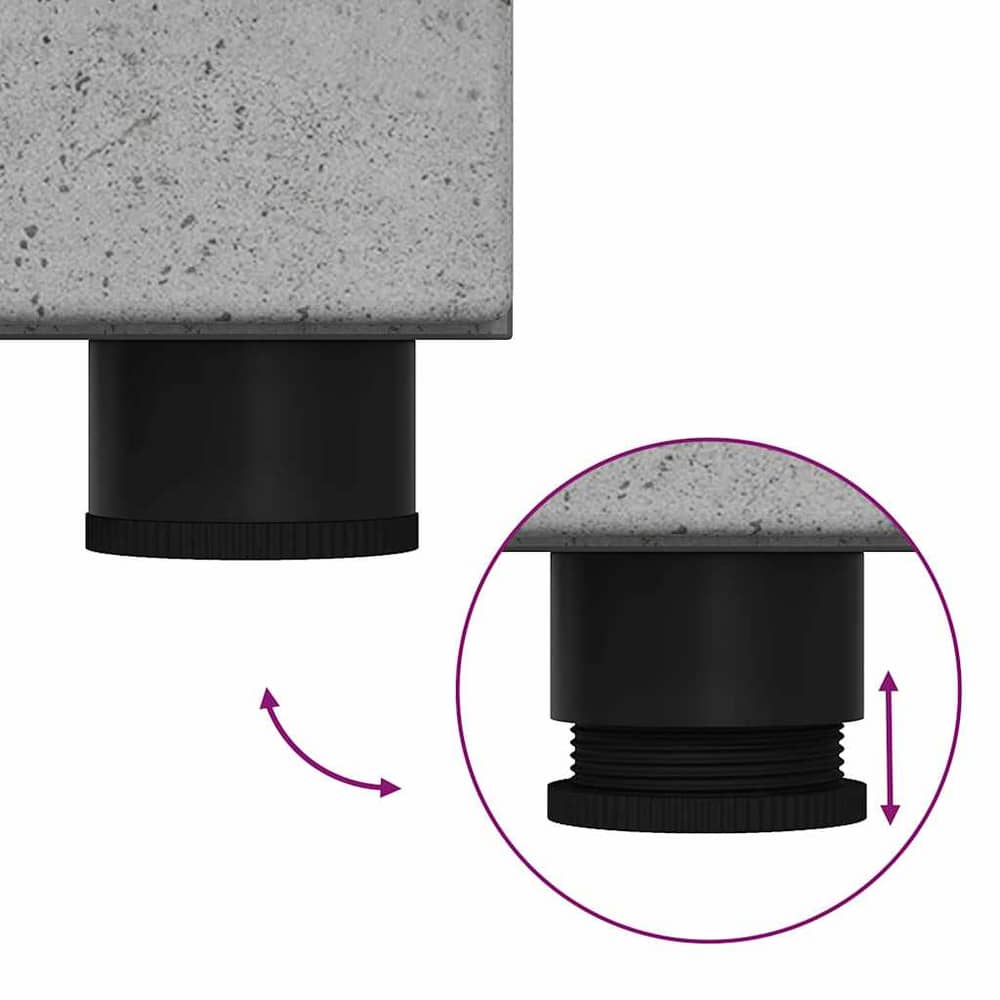 Bathroom Furniture Set TULUM 3 pcs 60 x 34 x 63 cm Sink Base +mirror Cabinet +tall Cabinet Concrete grey