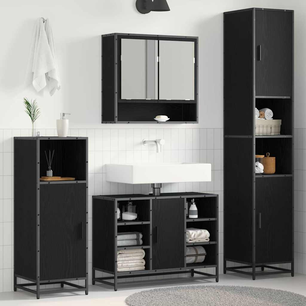 Bathroom Furniture Set 35 x 37.5 x 188.5 cm Black oak