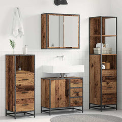 Bathroom Furniture Set 4 pcs Engineered Wood Old wood