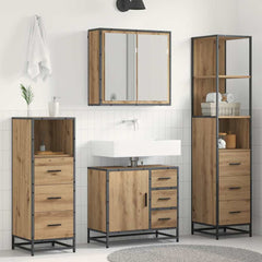 Bathroom Furniture Set 4 pcs Engineered Wood Artisan oak