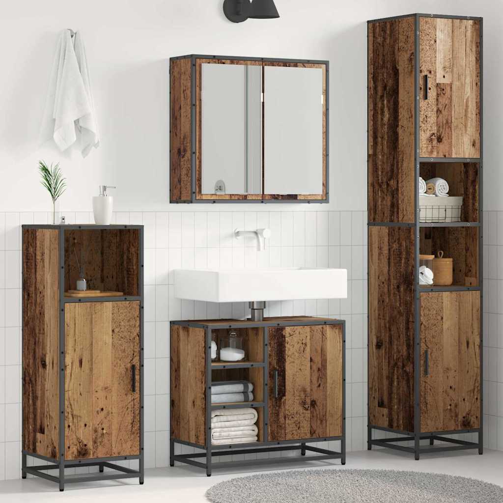 Bathroom Furniture Set 3 pcs 65 x 33 x 60 cm Old wood