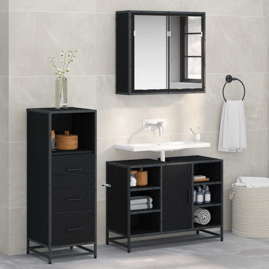 Bathroom Furniture Set 3 pcs Engineered Wood Old wood