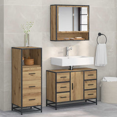 Bathroom Furniture Set 3 pcs Engineered Wood Artisan oak