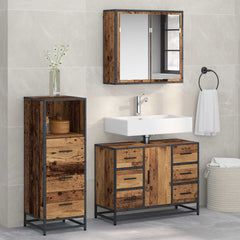 Bathroom Furniture Set 3 pcs Engineered Wood Old wood