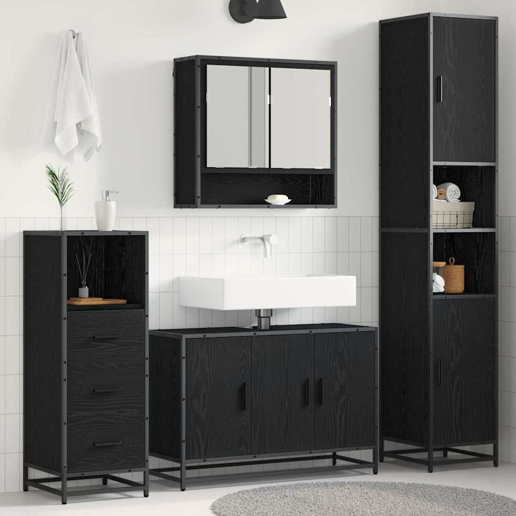 Bathroom Furniture Set 3 pcs Engineered Wood Old wood