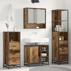 Bathroom Furniture Set 4 pcs Engineered Wood Old wood