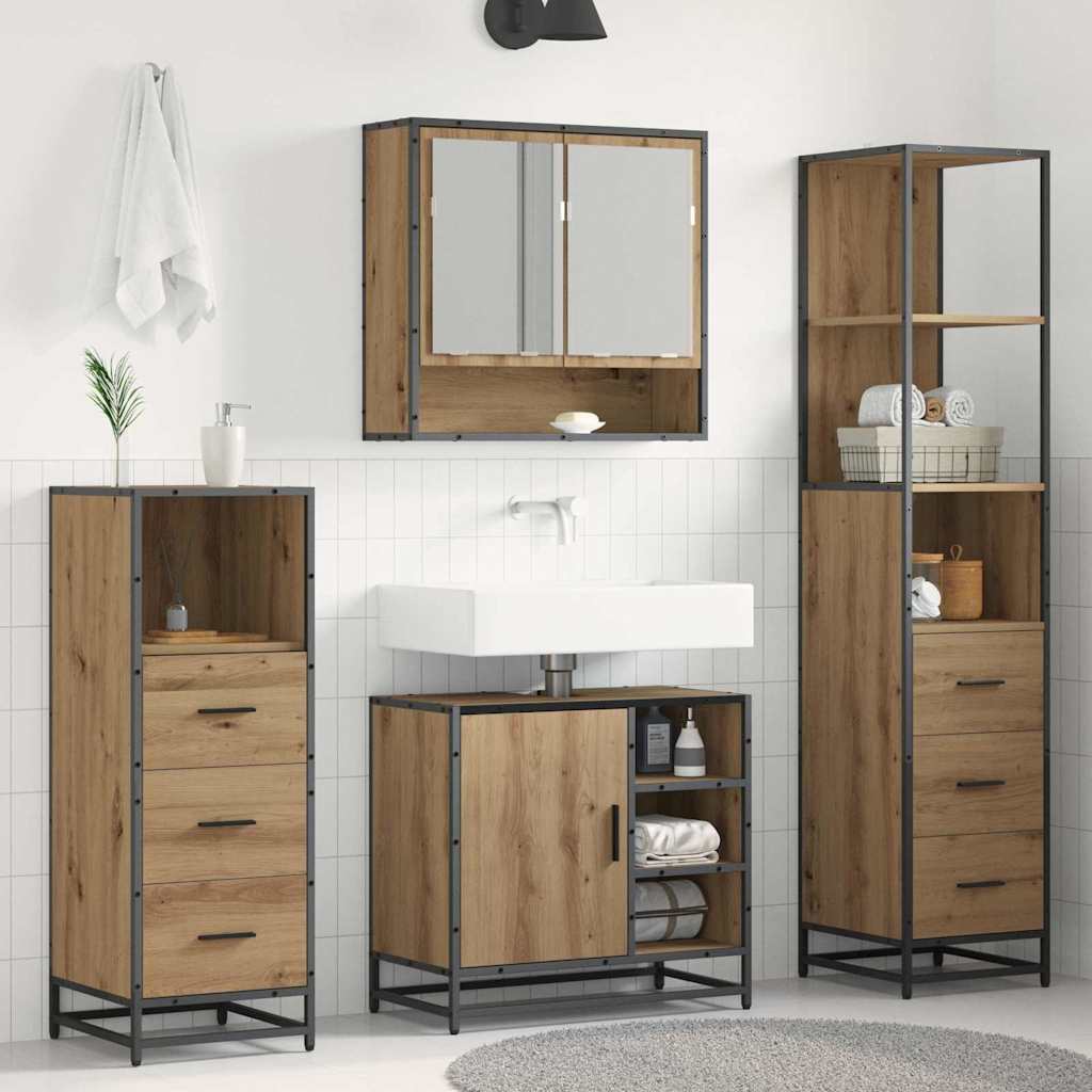 Bathroom Furniture Set 4 pcs Engineered Wood Artisan oak