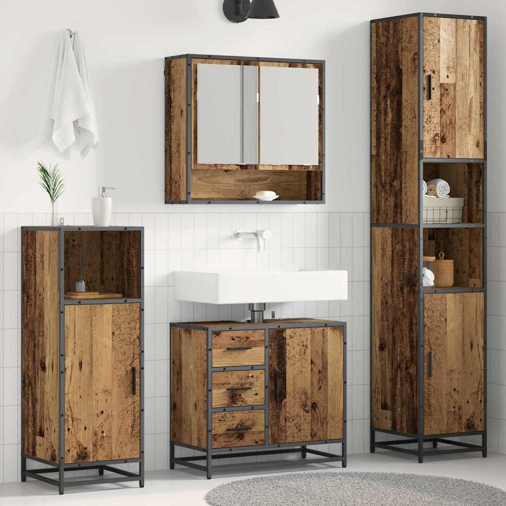 Bathroom Furniture Set 3 pcs 35 x 37.5 x 188.5 cm Old wood